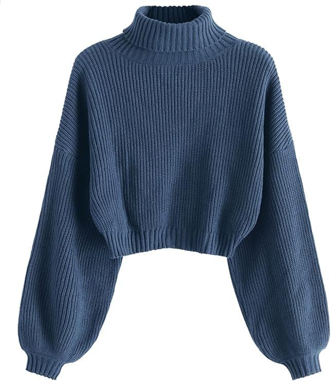 Women's Cropped Turtleneck Sweater